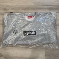 Supreme Box Logo Crewneck Heather Grey Size Small