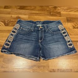 Ariat Boyfriend Denim Shorts Distressed Hem 26R
