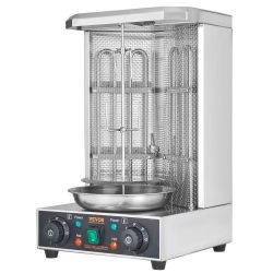 57* Shawarma Grill Machine, 13lbs Capacity, Chicken Shawarma Cooker Machine with 2 Burners, 122℉-572℉ Electric Vertical Broiler Gyro Rotisserie Oven D