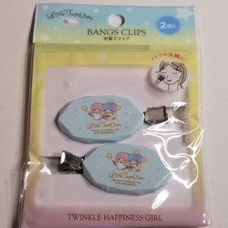 Sanrio Little Twin Stars Kiki Lala Hair Bangs BLUE  Clips 2 Pcs Hello Kitty Friends NEW 