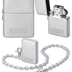 Supreme Chain Zippo Lighter Silver SS23 Supreme New York 2023 Brand New