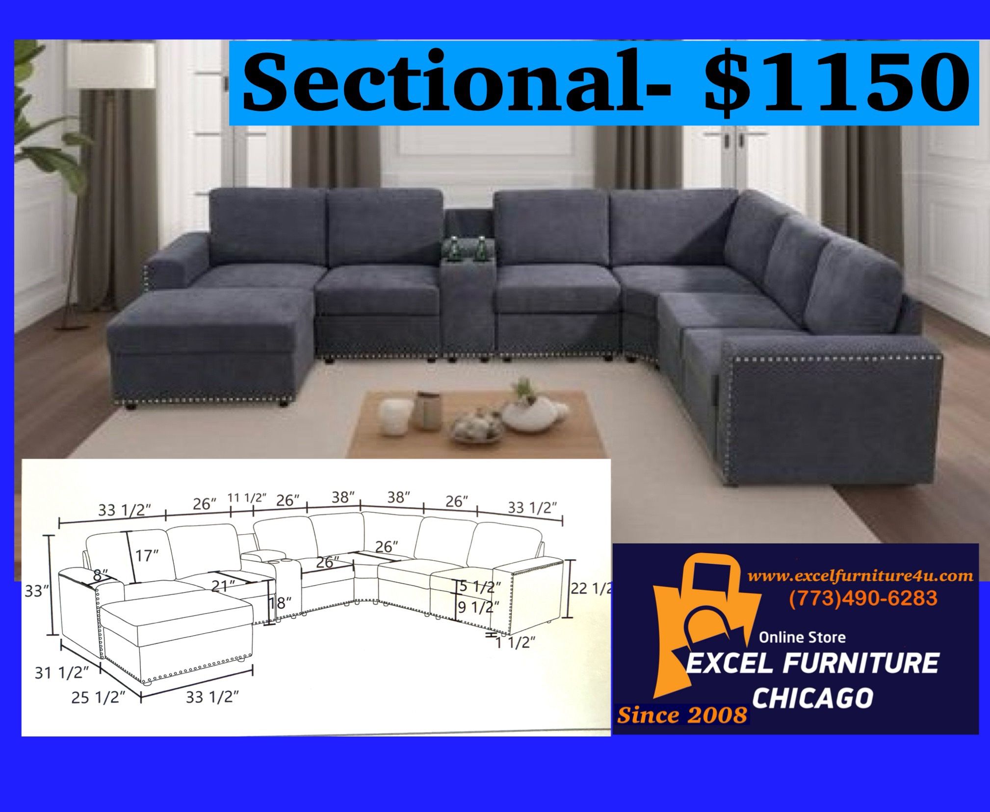 🌺FREE DELIVERY🌺Brand New Sectional Sofa Couch