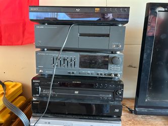 Assorted Vintage Audio/Video Receiver and Player Stack