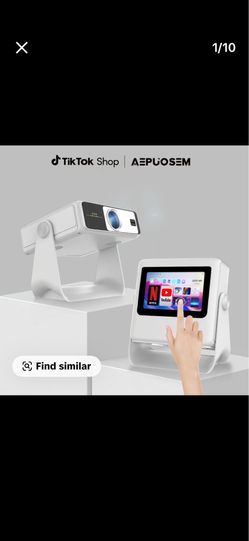 Aepuosem A10pro Touch Screen Projector 7-inch 1080P Native 4K Auto Focus Dolby Sound Wi-Fi 6 Bluetooth 180° Rotation for Games Movies Gifts Audio Conn