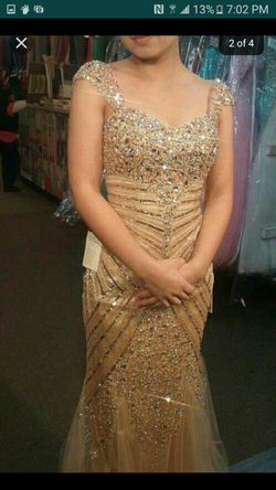 Gold prom dress