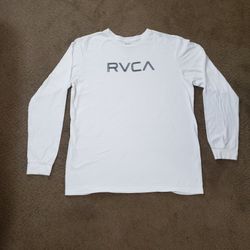 RVCA Lines Long Sleeve T-Shirt Mens 2XL White Graphic Logo Tee