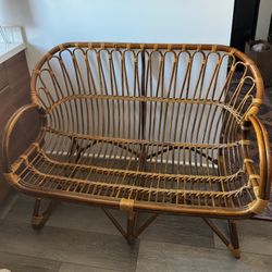 Bamboo Rattan Love Seat Sofa