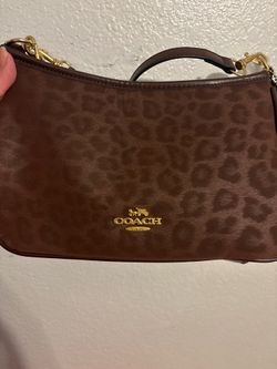 Coach Cow print brown bag