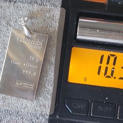 10g Valcambi Bar Silver Pendant 