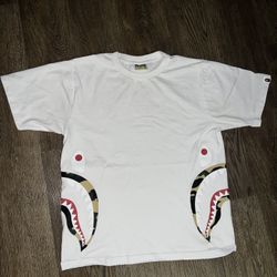Bape Side Shark Tee White