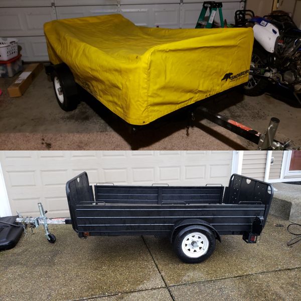 Utility trailer 4 x 8 with tilt and cover snowbear for Sale in Port