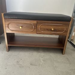 Shoe Storage Bench with Drawers, Entryway Storage Bench