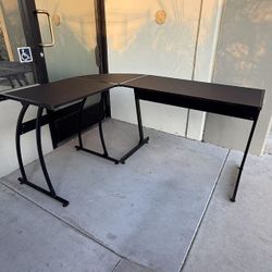 New In Box 61Lx46Dx29H Inch L Shape Corner Office Computer Desk Table All Black Color 