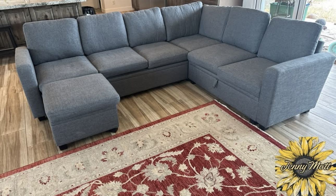 Sleeper Sectional With Storage Space, Couch, Sofa HONBAY