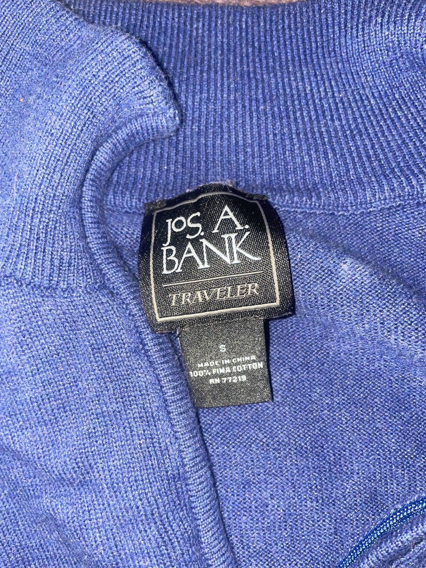 Jos. A. Bank Traveler Quarter-Zip Sweater – 100% Pima Cotton – Men’s Small