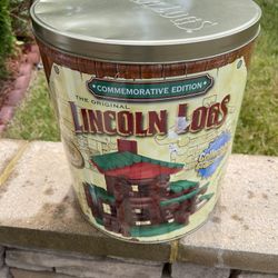 LINCOLN LOGS 2005 - Commemorative Edition Wooden Set 110  Pc In Metal Tin