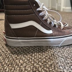 Brown hightop Vans 