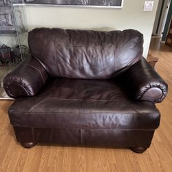 Brown Leather Couch Set 