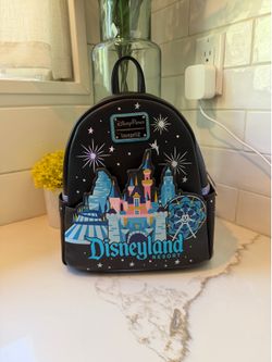 Loungefly Disneyland Backpack Disney Parks Castle Print Mini Backpack NWT