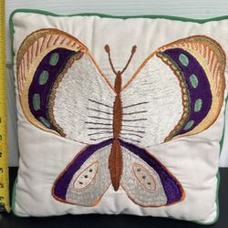 Decorative Embroidered Butterfly Pillow just $5