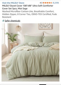 Super soft Duvet Cover Set 3pcs Mist Sage