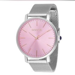 Invicta Angel Unisex Watch 38mm Pink Dial Stainless Mesh NEW IN BOX