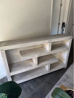 Grey wood sideboard cabinet shelf