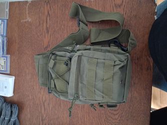 Military style one shoulder backpack.