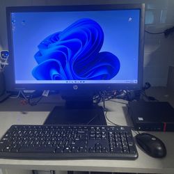 Lenovo Micro computer system i5 8gb ram Windows 11 pro 22 inch 1080p monitor 