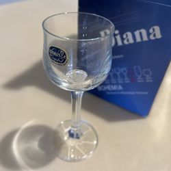 6 vintage Bohemia - Diana 60 ml. Wine / Cordial / Liqueur Glasses / Goblets