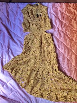 Yellow with design dress