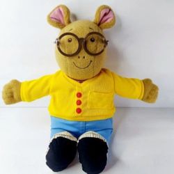 PLAYSKOOL HASBRO PLUSH ARTHUR TALKING DOLL TOY VINTAGE PBS TESTED, WORKS 