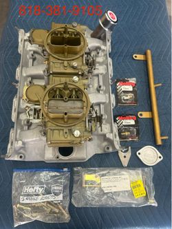 Ford 427 Big Block C3AE-9425-J 427 Low Riser 2x4 Intake Manifold W/ 2 Holley 1850