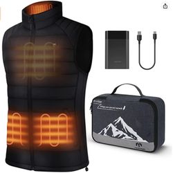 Heated Vest for Men , Lightweight Heating Jackets with 10000mah Battery Pack 7.4V for Skiing Ice Fishing Hunting, size M