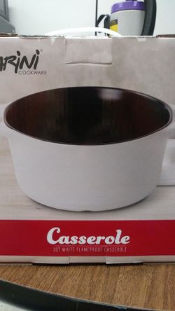 Casserole 2qt white flameproof