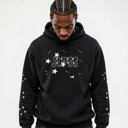 JLPSS Starry Hoodie — Black with Sleeve Stars
