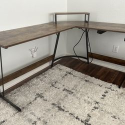 Corner Desk With Built In Power Surge Protector 