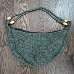 Green Woven Slouchy Purse