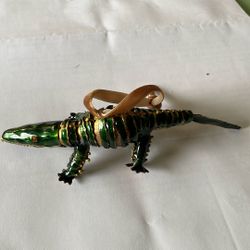 Cloisonne Articulated Alligator Hanging Ornament 5.5 Inches