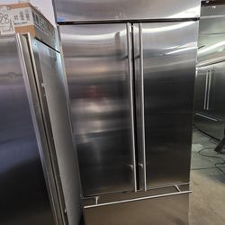 36" GE MONOGRAM BUILT IN FRENCH DOOR STAINLESS STEEL REFRIGERATOR