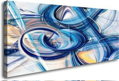 30" x 60" Framed Abstract Blue Canvas Print Wall Art Décor ⭐NEW IN BOX⭐