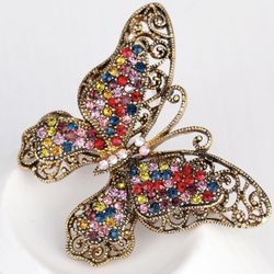 Vintage Rhinestone Butterfly