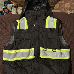 Pro One Reflective Vest With Flannel Lining And Hide Away Hood