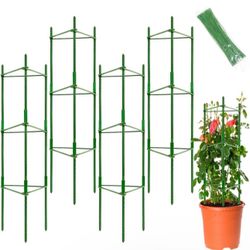 4ft 4-Pack Tomato Cage for Garden Plant Support- Up to 48inch Garden Stakes Tomato Cage, Tomato Trellis for Potted Plants, Tomato Cages Plant Stakes f