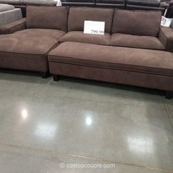 Fabric Sectional With Ottoman 