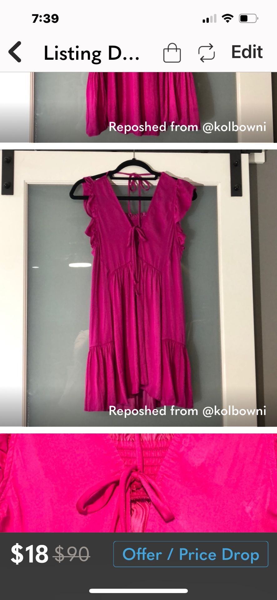 Be Free Shift Satin Pink Mini Dress