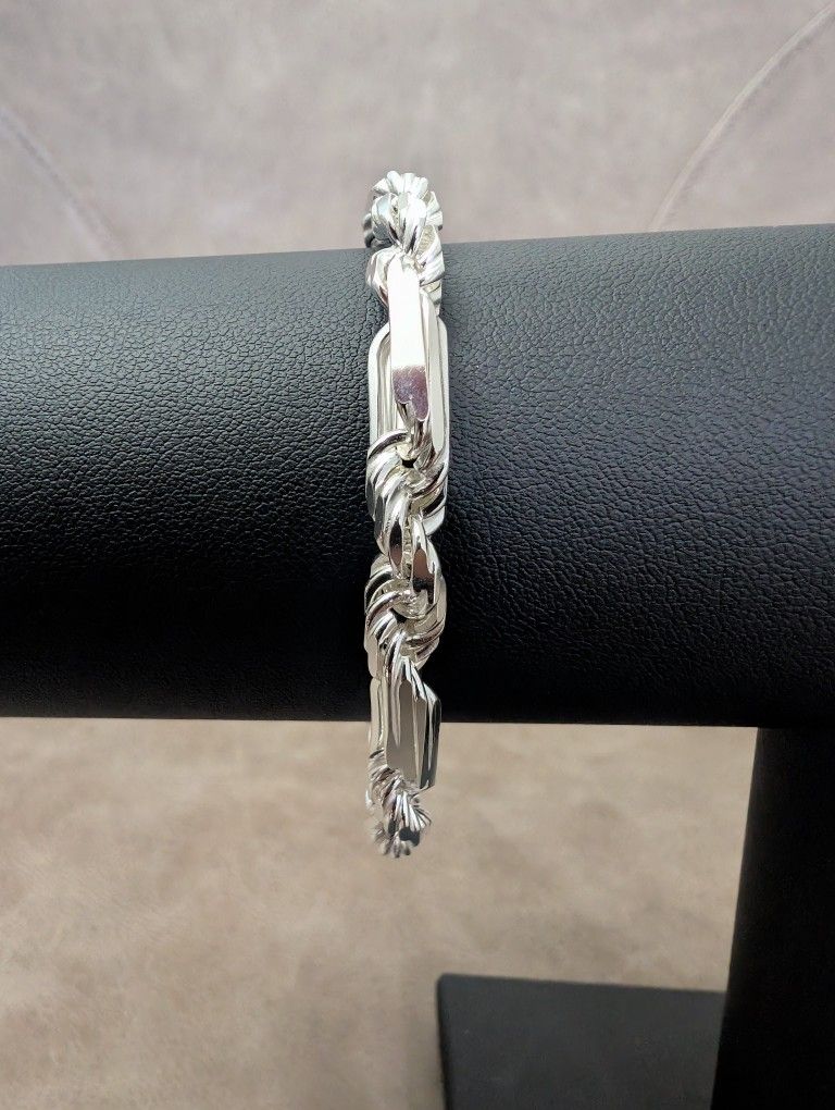 Solid Silver Milano Bracelet