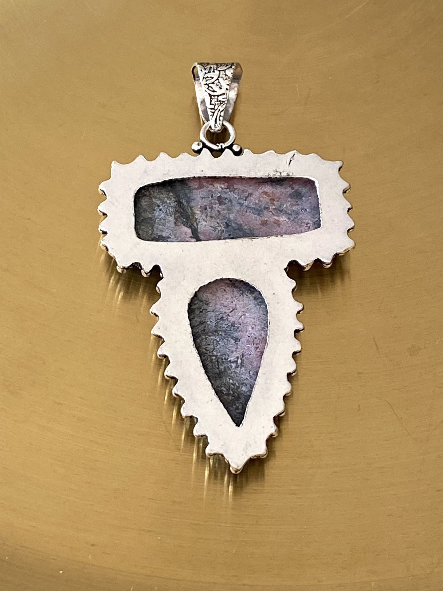 Rhodonite 925 Sterling Silver Overlay Handcrafted Pendant