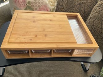 Bamboo Charcuterie & Serving Board Set with Glass Containers