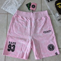Inter Miami x Bape 30th Anniversary Shorts Black Pink Grey Camo